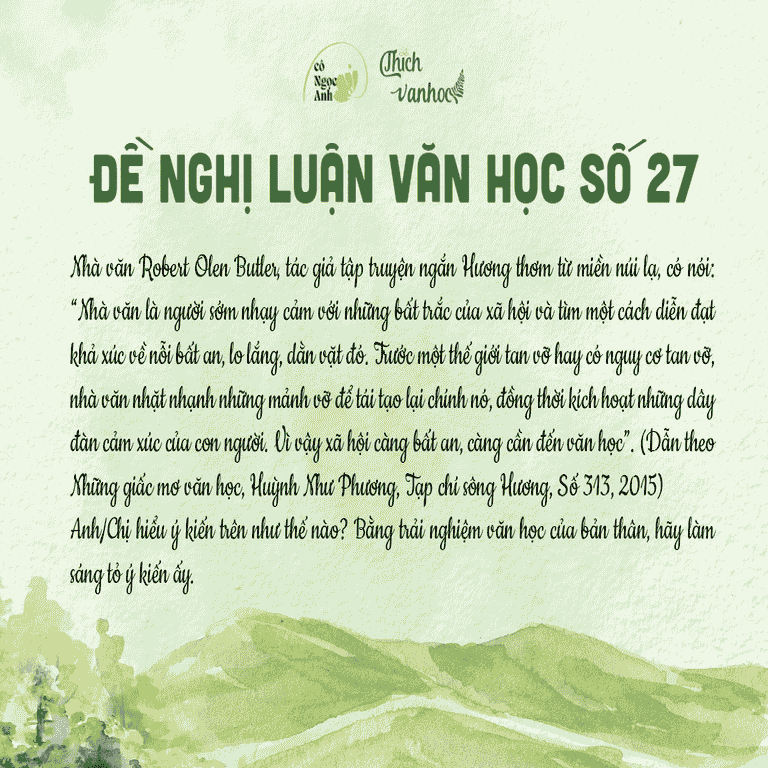 De 27 - NLVH: Xa hoi cang bat an, cang can den van hoc