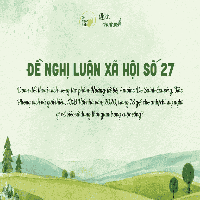 De 27 - NLXH: Viec su dung thoi gian trong cuoc song