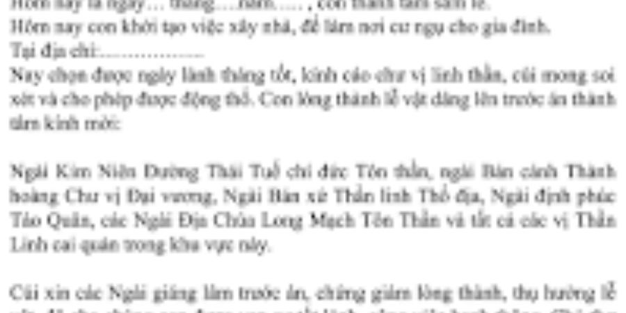 Xem chi tiết bài văn khấn cúng động thổ xây nhà chuẩn phong tục