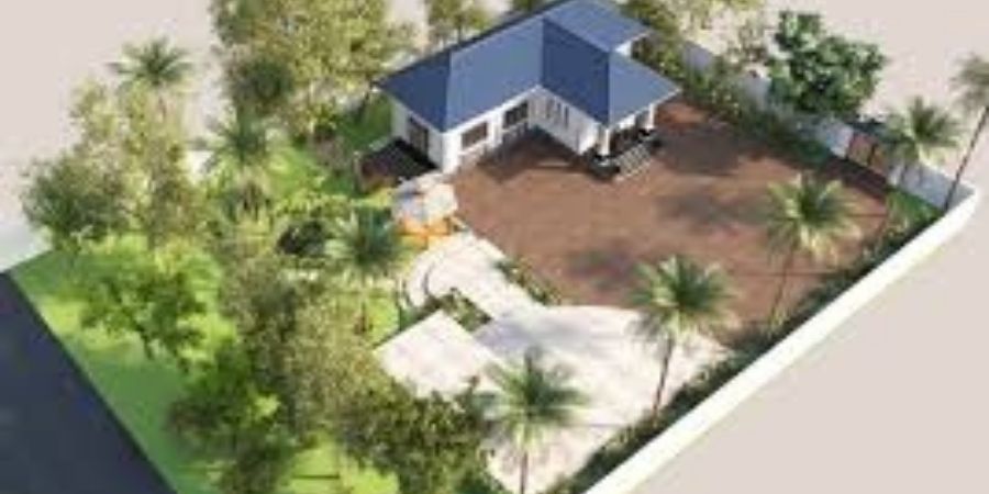 Xem chi tiết nhà có hình chữ bát không cân đối