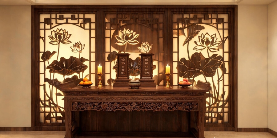 thiết kế phòng thờ theo phong thuỷ