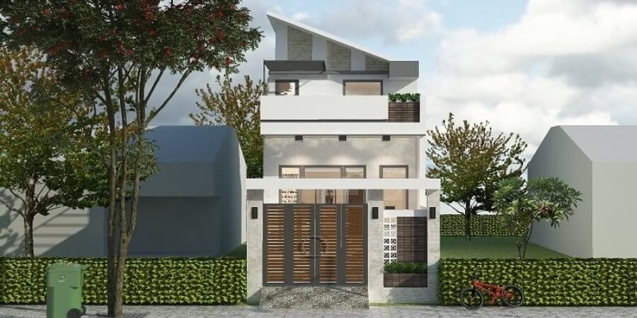 Mẫu nhà 2 tầng đẹp 1 tum
