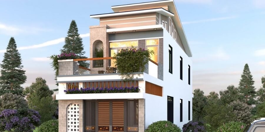 Xem thêm chi tiết mẫu nhà 2 tầng lệch