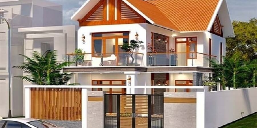 Mẫu nhà 2 tầng đẹp mái ngói gần gũi