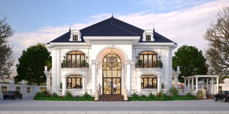 Mẫu nhà 2 tầng đẹp cổ điển
