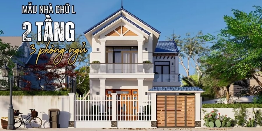 Xem thêm chi tiết mẫu nhà 2 tầng chữ L 2 phòng ngủ