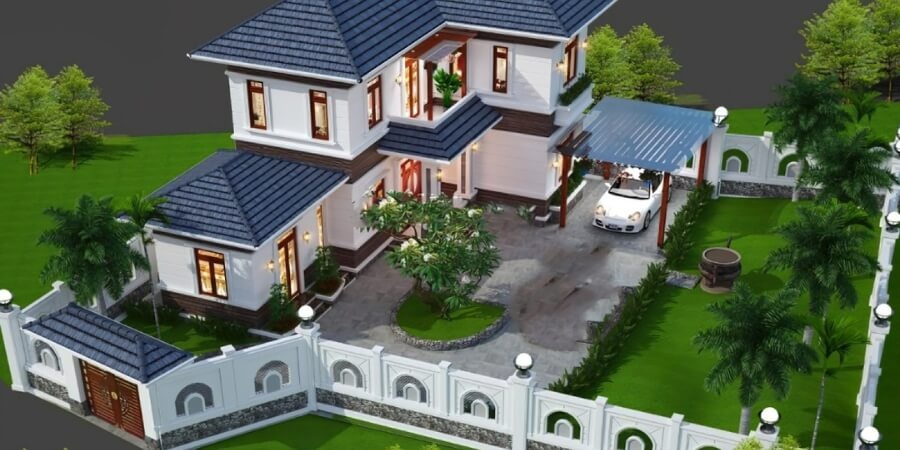 Xem thêm mẫu nhà 2 tầng chữ L nông thôn