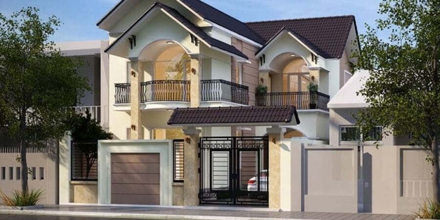 Xem thêm chi tiết mẫu nhà 2 tầng chữ L mái thái
