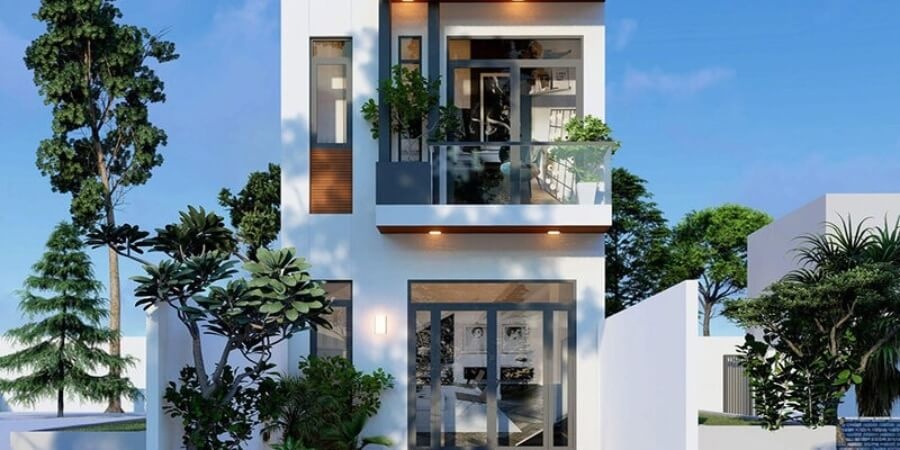 Mẫu nhà ống 2 tầng thiết kế ấn tượng