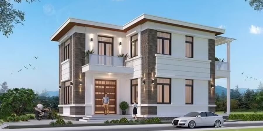 Xem thêm chi tiết mẫu nhà 2 tầng chữ L thiết kế nhà ống
