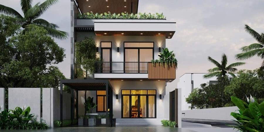 Xem thêm mẫu nhà 2 tầng gác lửng không gia mở