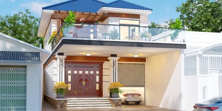 Xem thêm mẫu nhà vuông 2 tầng có gara