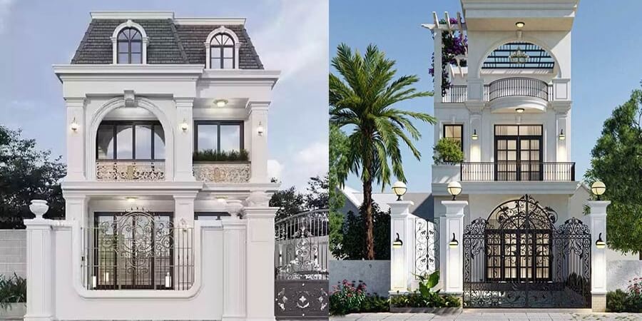 Xem thêm mẫu nhà vuông 2 tầng tân cổ điển